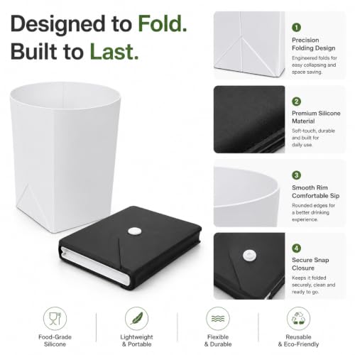 Collapsible Silicone Travel Cup - Wallet Size, BPA Free, Lightweight