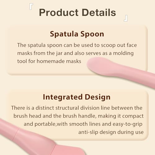 Jaasuee 4PCS Dual-Ended Silicone Face Mask Applicator Set with Spatula