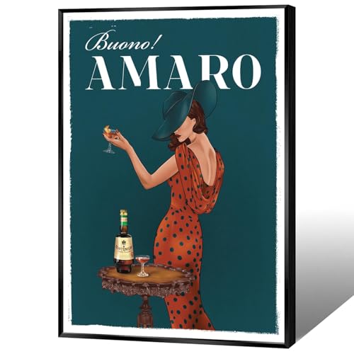 Retro Italian Drink Canvas Poster - Vintage Cocktail & Bar Cart Wall Art
