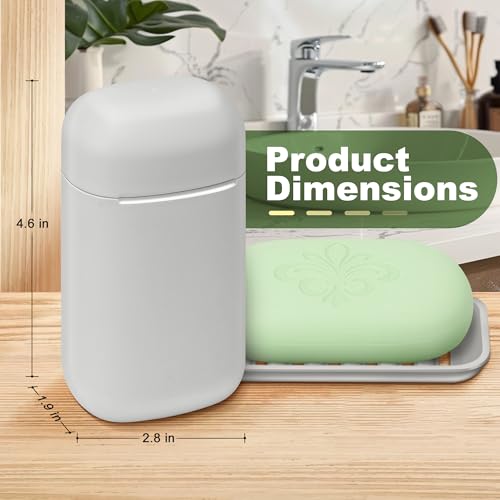 Leak-Proof Travel Soap Case with Drainage Tray - Gray Soap Holder