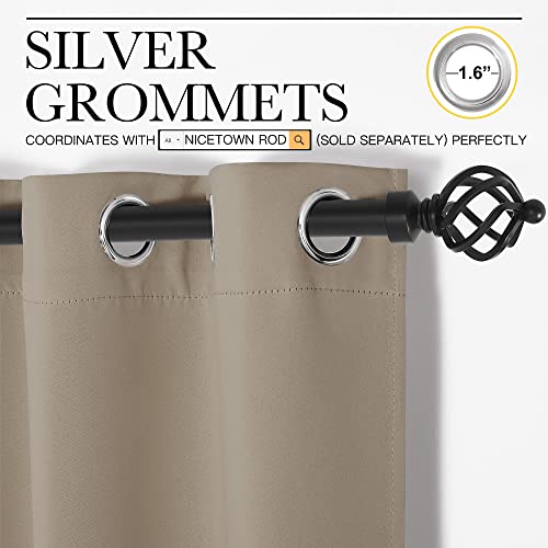 NICETOWN Thermal Insulated Room Darkening Curtains - Taupe, 2 Panels, 60" x 84"