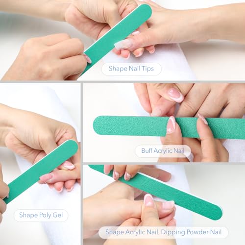 GAZEPLUS 24 PCS Professional Nail Files 100/180 Grit Emery Boards