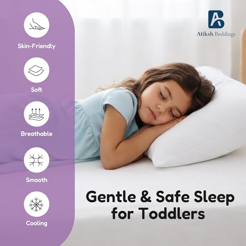 Toddler Travel Pillow Cases - 100% Egyptian Cotton, 2-Pack, Zipper Closure