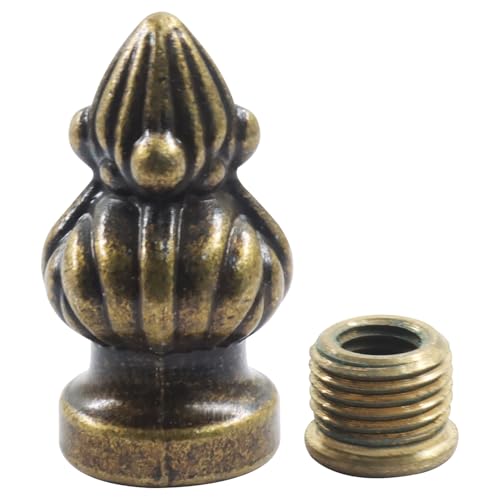 Antique Brass Lamp Finial - Dual-Thread for 3/8" & 1/4-27