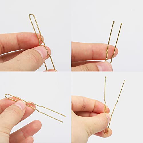 Tbestmax 300 Pcs U-Shaped Hair Bobby Pins 2.8 Inch Gold Hair Grips