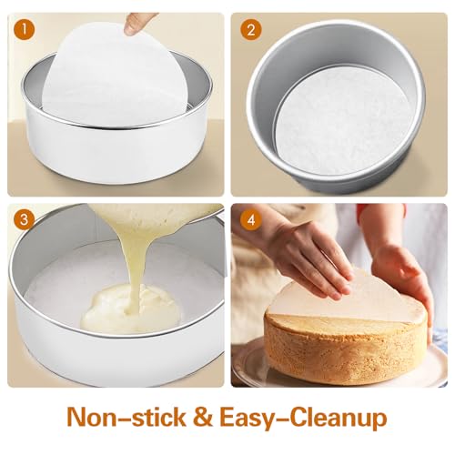 8 Inch Parchment Paper Rounds - 100 Non-Stick Baking Sheets