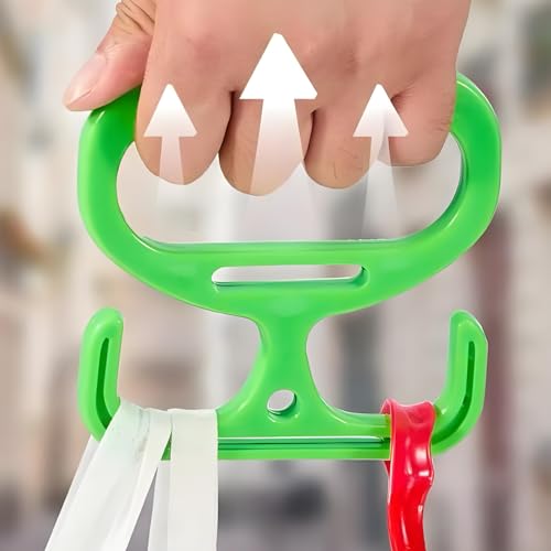 Heavy Duty Grocery Bag Carrier Handle 2 Pack, Supports 100lbs, Ergonomic Grip for Shopping & Buckets