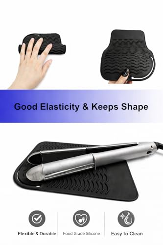 UNITEDIFY Heat Resistant Silicone Mat for Curling Iron & Flat Iron, 9x6.5"