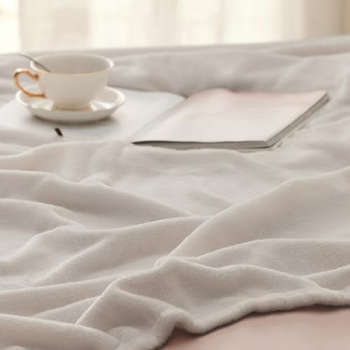 Bedsure GentleSoft Fleece Throw Blanket - Linen Beige, 50x60 inches