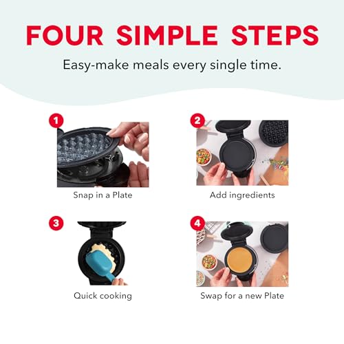 Dash Mini Griddle Plates for Pancakes & Eggs - Nonstick, 2-Pack, Interchangeable for MultiMaker Mini System