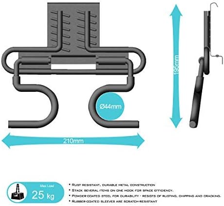 Ultrawall Heavy Duty Double Handle S Hook - 2-Pack Steel Tool Storage Organizer for Home & Garden