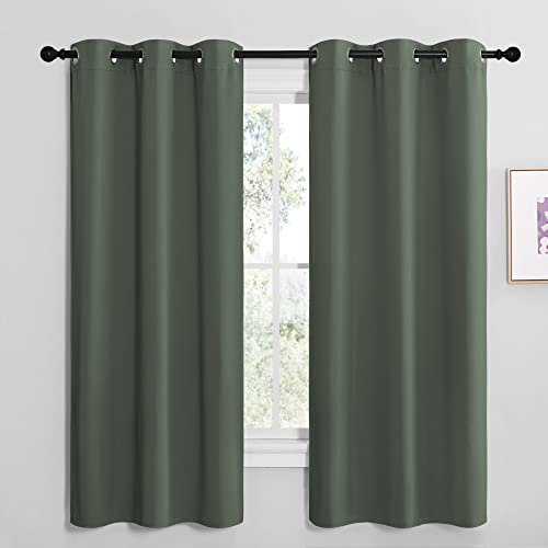 NICETOWN Blackout Curtains - 42" x 68" Dark Mallard Panels, Set of 2