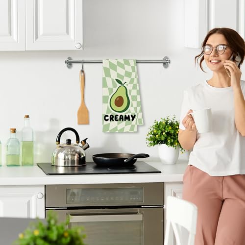 Trendy Green Avocado Kitchen Towels - 16x24in Decorative Hand Towels