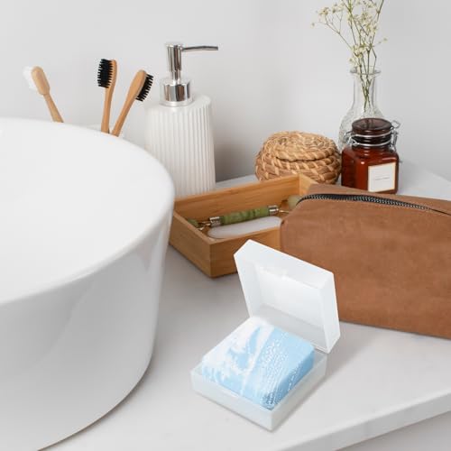 Portable Travel Soap Case with Draining Pad - Leak-Proof Square Soap Holder