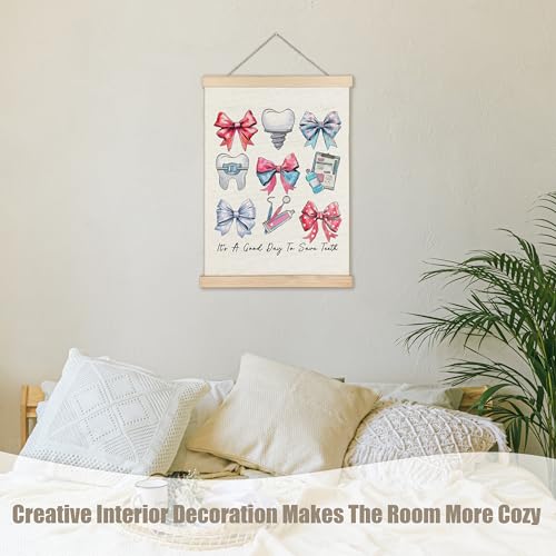 Coquette Pink Bow Dental Office Wall Art Poster - 12x16 Inch Canvas