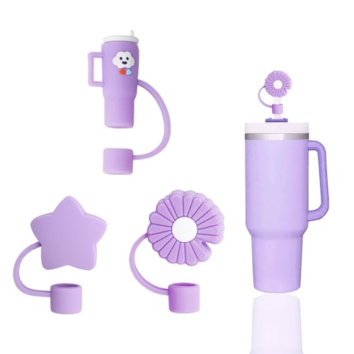 Purple Straw Covers Cap Toppers for Stanley 30 & 40 oz Tumbler