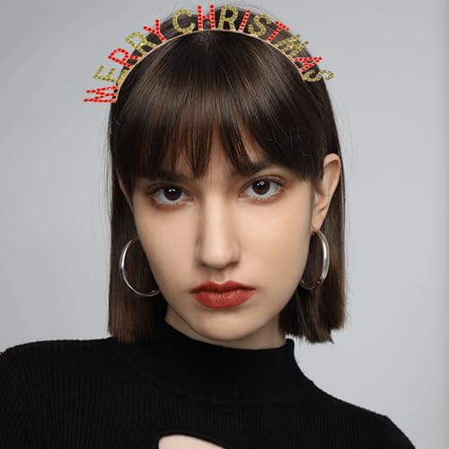 CBLUO Christmas Rhinestone Headband Sparkly Crystal Hair Hoop