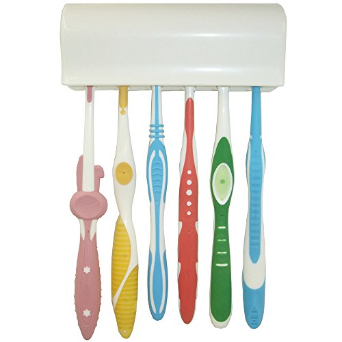 Eslite Toothbrush Holder with Cover - Wall Mount, Ivory White