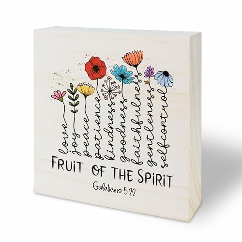 Inspirational Wooden Block Sign - Watercolor Flowers 5x5