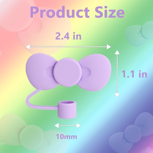 Bow Straw Covers Cap Toppers for Stanley 30&40 oz Tumbler, 3 Pcs Silicone Straw Tips