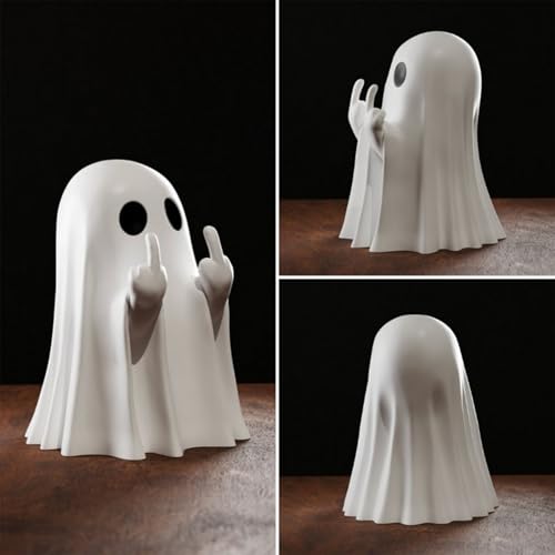 Halloween Ghost Figurine, Resin Spooky Home Decor for Tiered Trays