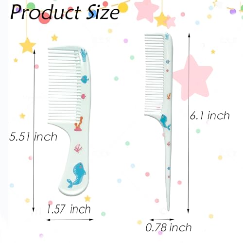 Denlydom 2-Piece Mini Baby Hair Comb Set - Cute Toddler Hairdressing Combs
