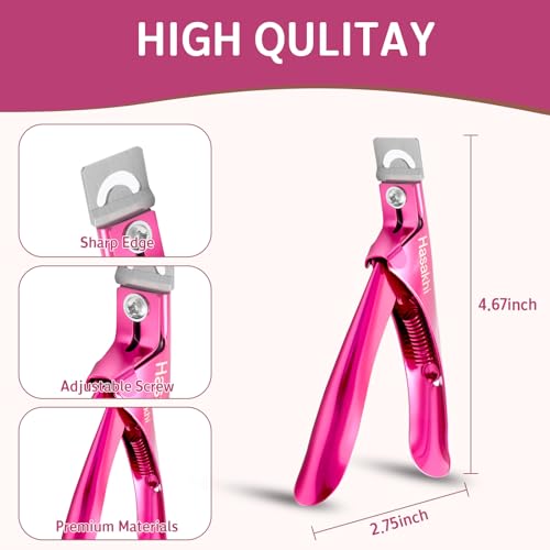 Hasakhi Acrylic Nail Clippers with Magnetic Sizers & Stainless Steel Blade