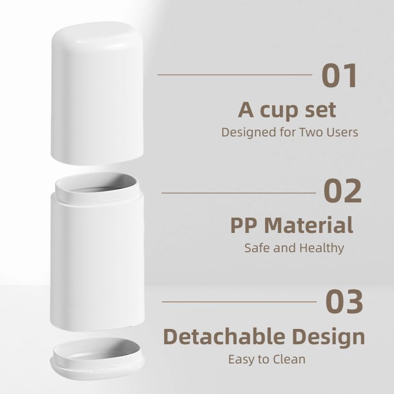 Portable Travel Toothbrush Case with Detachable Lid & Cup
