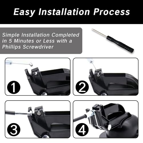 Universal Recliner Handle Replacement with Cable - Heavy Duty Zinc Alloy