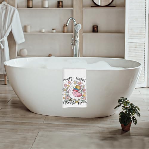Premium Waffle-Weave Microfiber Kitchen Towels - Cute Goose Design