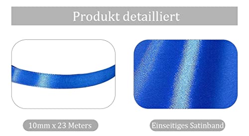 Blue Satin Ribbon 3/8 Inch x 25 Yards for Gift Wrapping & Crafts