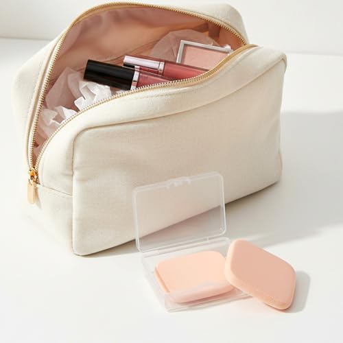 Aeaocvo 2 Pcs Rectangle Makeup Sponges with Case for Flawless Foundation