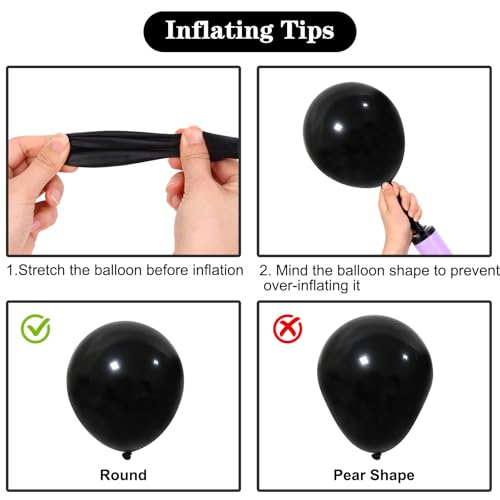 150pcs Black Balloons Kit - Latex Balloons for Parties & Events