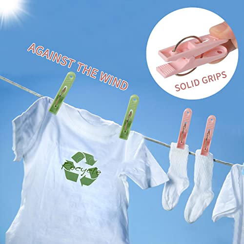48 Pack Heavy Duty Clothes Pins with Mesh Storage Bag - Rustproof Clips