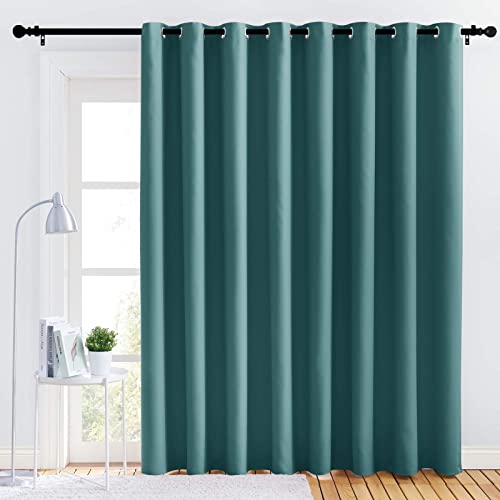 NICETOWN Sea Teal Blackout Curtain Panel - 120 x 84 Inches Grommet Top Living Room Window Treatment