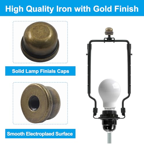 8 Pcs Bronze Lamp Finial Caps | 1/4-27 Tapped Knob Accessories