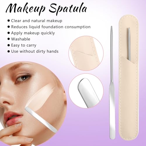 Larrel 3 Pcs Stainless Steel Makeup Spatula & Mixing Tool Set