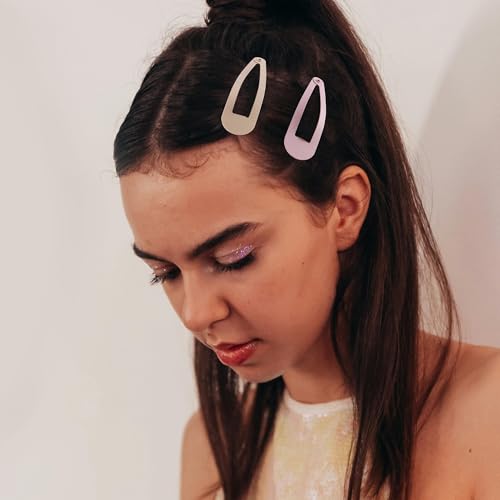 Cptots 48 Pcs Small Metal Snap Hair Clips Water Drop Barrettes for Women