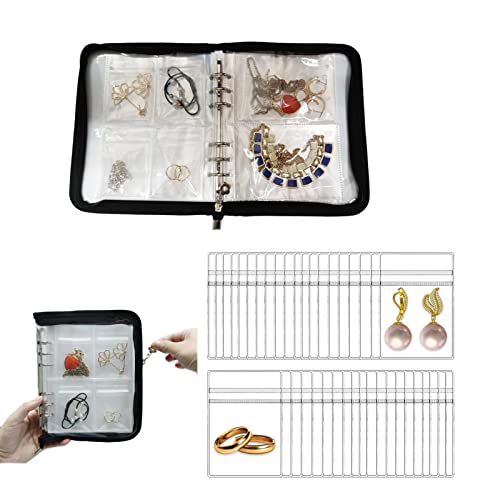 Travel Jewelry Organizer Case - Foldable, Zipper, Anti-Tarnish