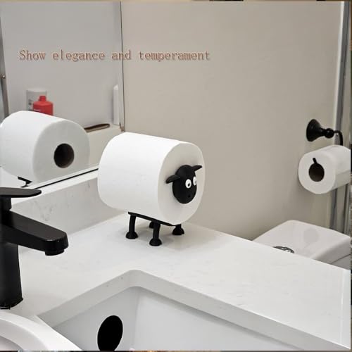 3-Pack Sheep Toilet Paper Holder Set - Cute Bathroom Organizer, Wall & Counter Mount