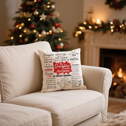 My Daughter is Pretty Awesome Throw Pillow Cover - 18x18 Inch