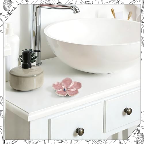 Elegant Floral Ceramic Jewelry Dish | Dark Salmon Trinket Tray