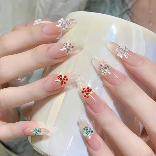 St. Patrick's Day Shamrock Nail Charms 3D Metal Crystal Clover Gems 12Pcs