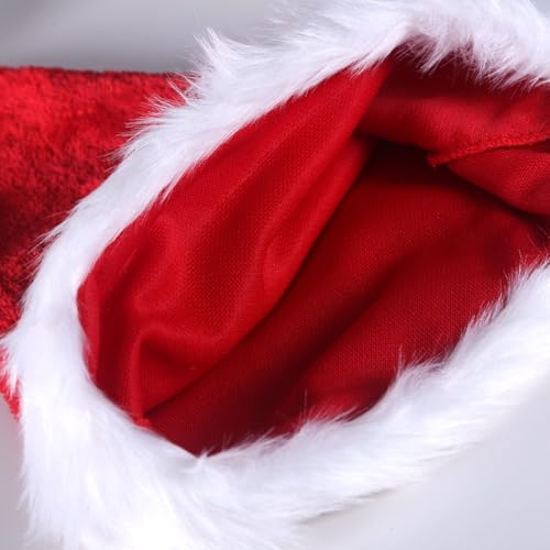 8 Pack Christmas Santa Hats - Red Felt Holiday Party Caps for Adults & Kids