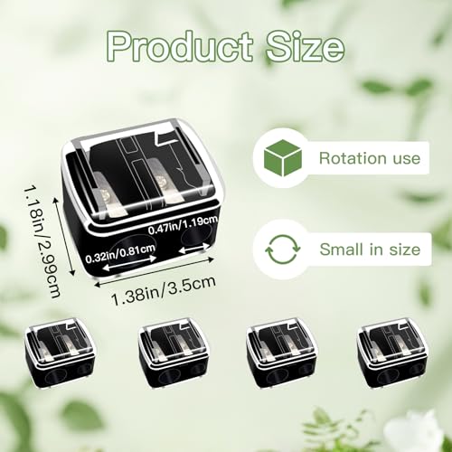 Bilkeru 6 Pcs Dual-Hole Makeup Pencil Sharpener for Eyebrow & Eyeliner