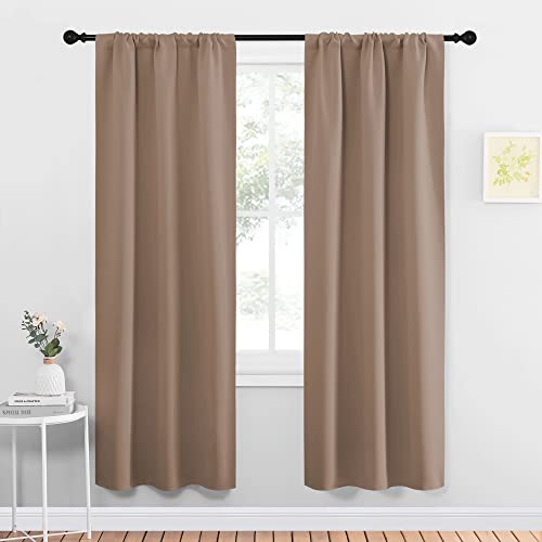 NICETOWN Blackout Curtains Set of 2, Cappuccino, 34" x 72"