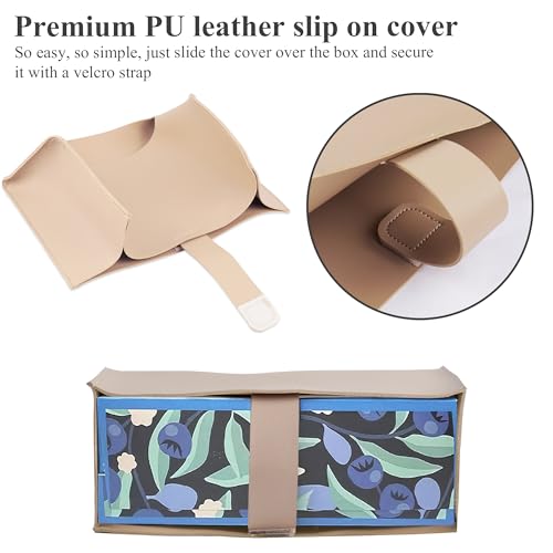Light Brown PU Leather Cover for Kleenex Paper Towel Box - 1 Pack
