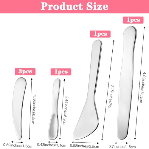6pcs Mini Stainless Steel Makeup Spatula Set for Skincare