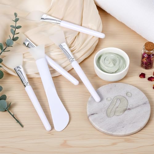 5-Piece Silicone Face Mask Brush Set - Soft Facial Mud & Lotion Applicator Tools