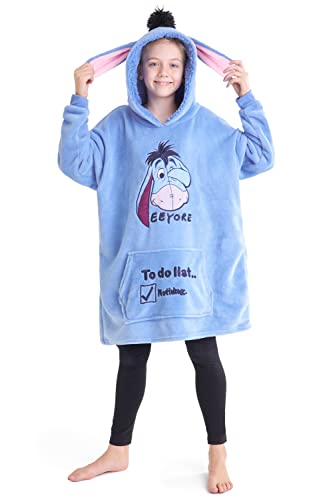 Disney Stitch Kids Oversized Hoodie Blanket - Light Blue Wearable Fleece